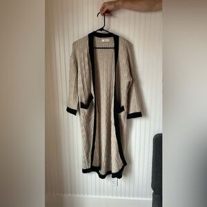 Sadie & Sage Beige and Black Cardigan